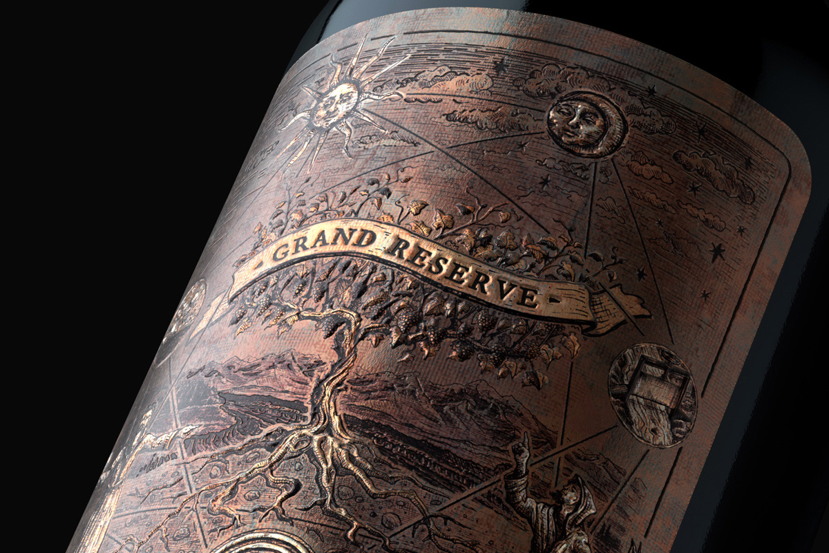 葡萄酒包装设计强烈的年代感(图1)