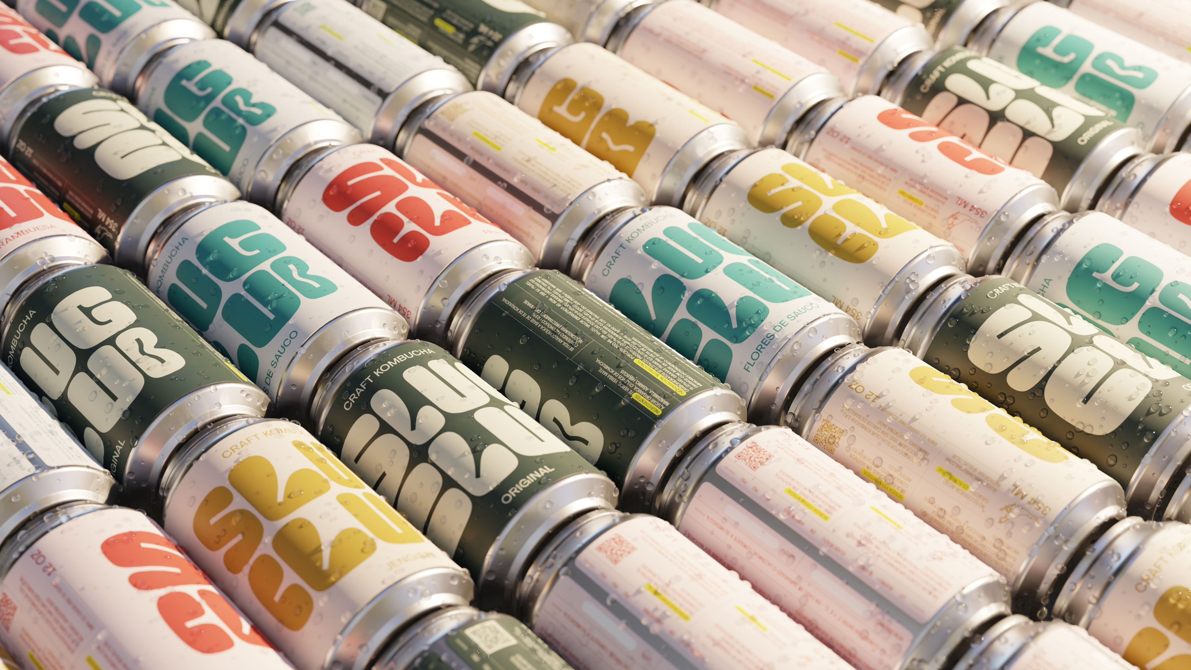 Slug Club康普茶饮料这样包装，创造出一种意想不到的精美美学(图7)