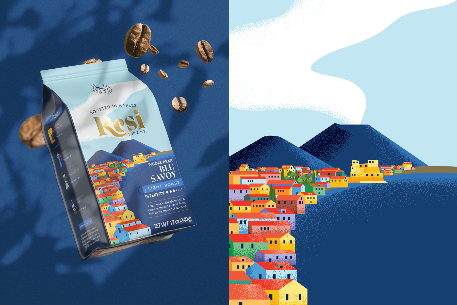 具有奢华感的RESI咖啡包装设计(图3)