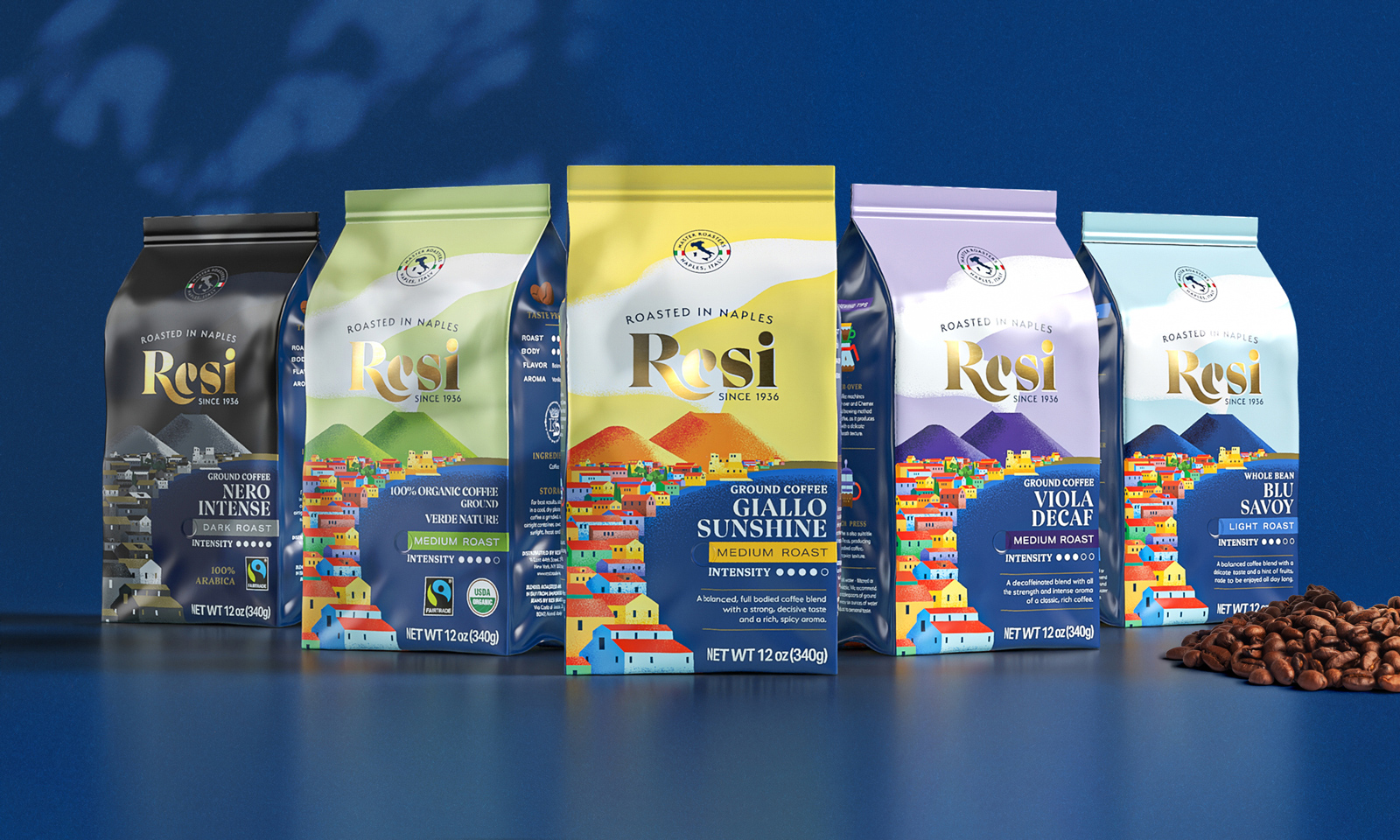 具有奢华感的RESI咖啡包装设计(图1)