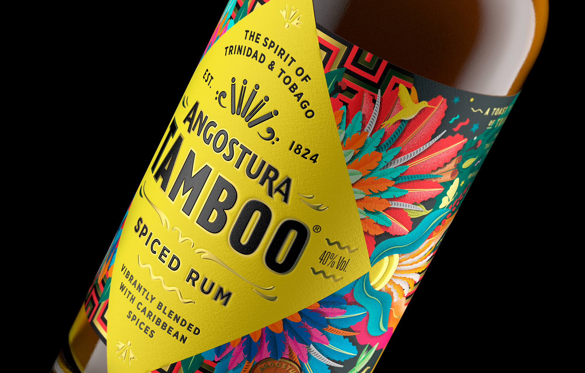 Tamboo朗姆酒包装设计这样做赋予品牌一种大胆而充满活力的态度(图2)