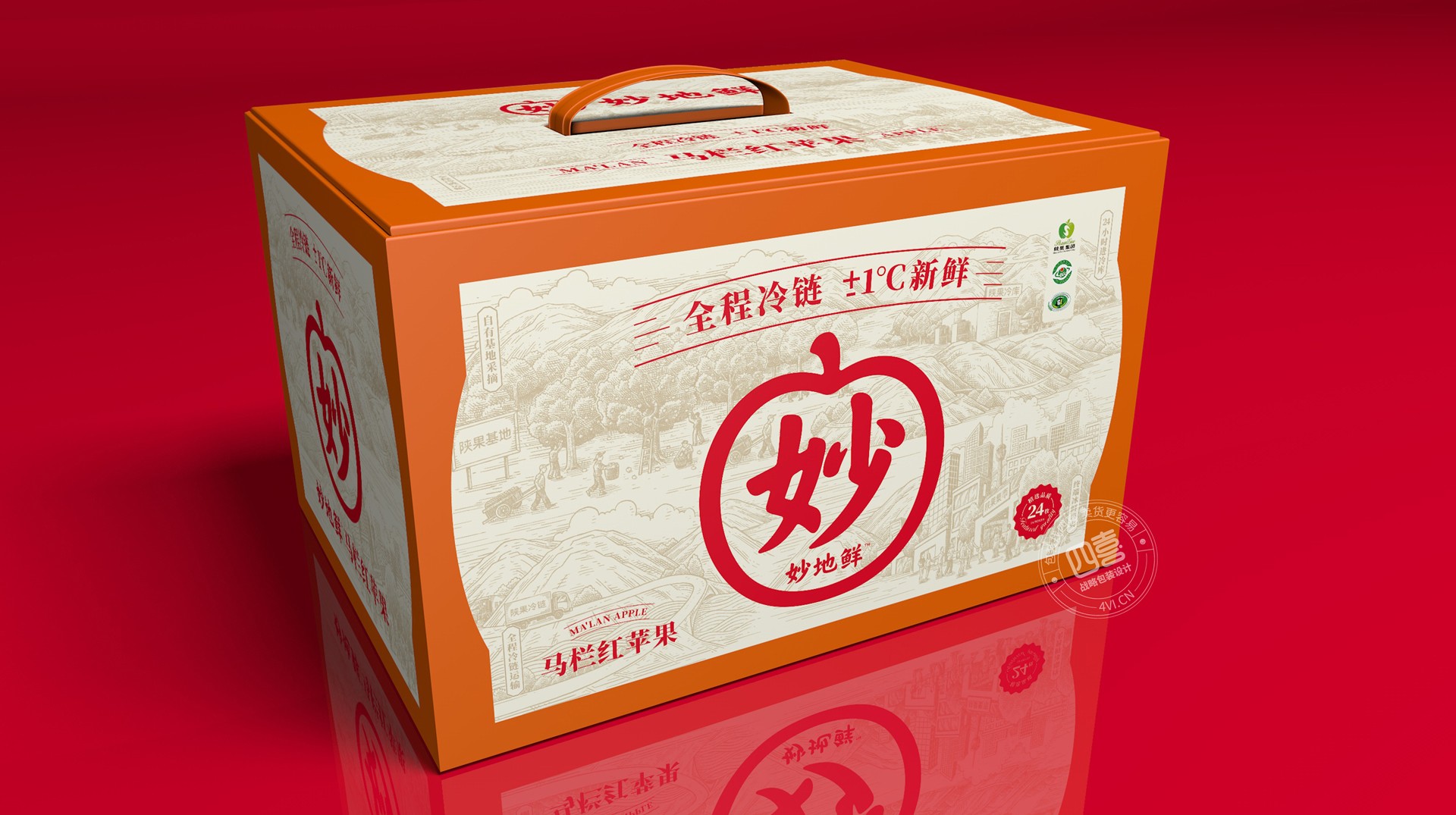 天水水果特产花牛苹果包装如何设计更好(图1)