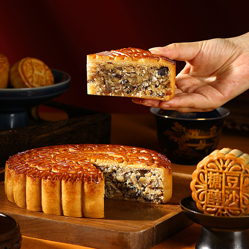 DXC 稻香村 中秋礼竹韵 广式月饼 10饼8味 1.05kg 礼盒装包装礼盒产品包装创意设计欣赏(图4)