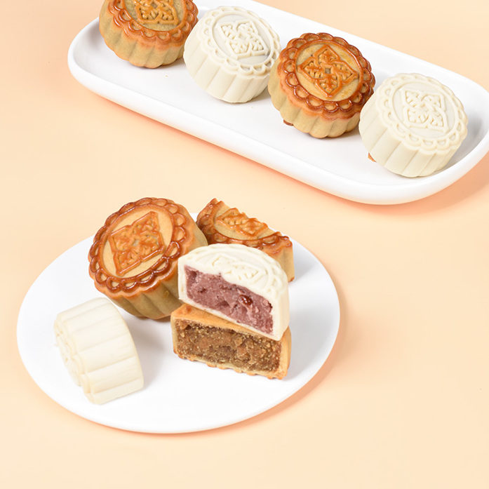 哆伊点 明月松间 广式月饼 6饼2味 390g 礼盒装包装礼盒产品包装创意设计欣赏(图3)