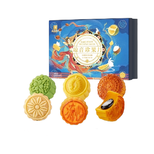 BESTORE 良品铺子 敦煌研究院联名 琼音珍果月 月饼 13饼7味 895g 礼盒装包装礼盒产品包装创意设计欣赏(图1)