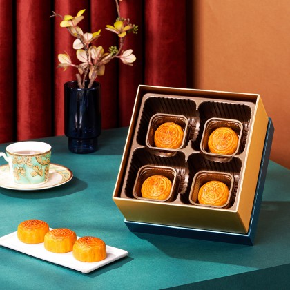 Huamei 华美 流心奶黄 广式月饼 8饼4味 400g 礼盒装包装礼盒产品包装创意设计欣赏(图2)