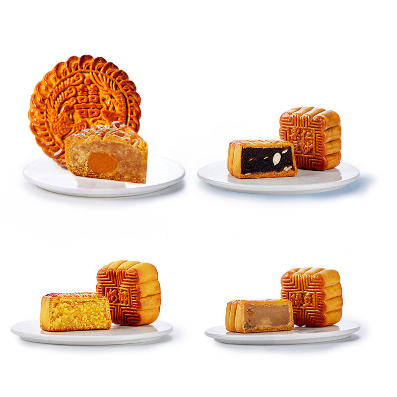 杏花楼 杏福团圆 广式月饼 7饼4味 840g 礼盒装包装礼盒产品包装创意设计欣赏(图1)