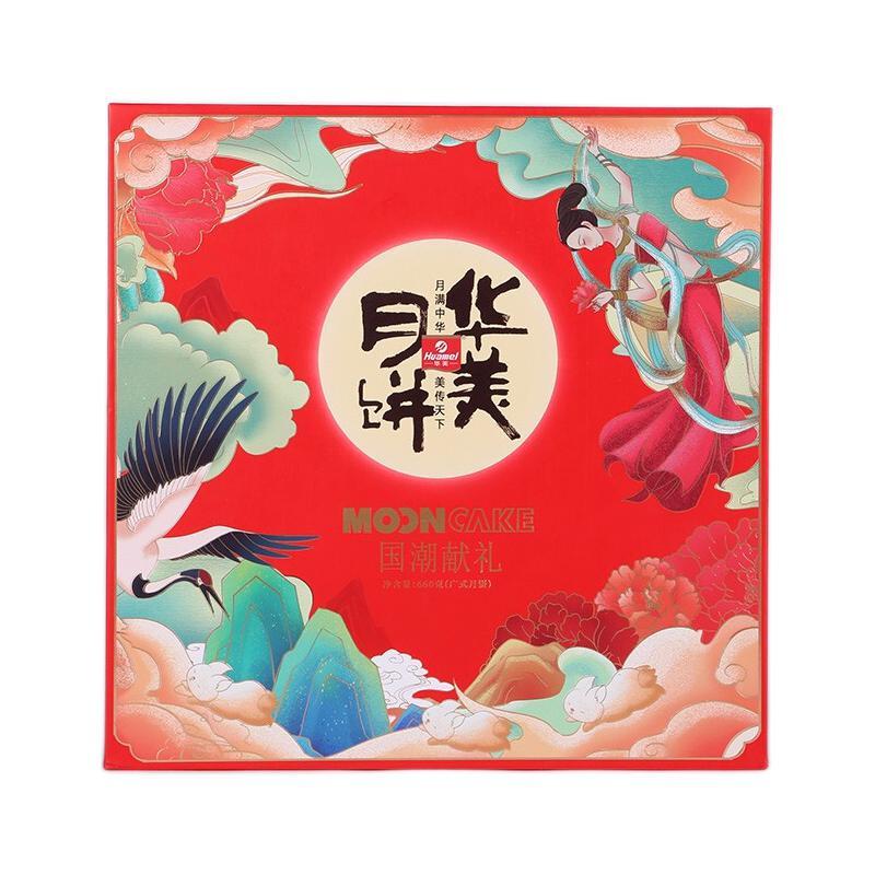 Huamei 华美 国潮献礼 广式月饼 10饼8味 660g 礼盒装包装礼盒产品包装创意设计欣赏(图2)