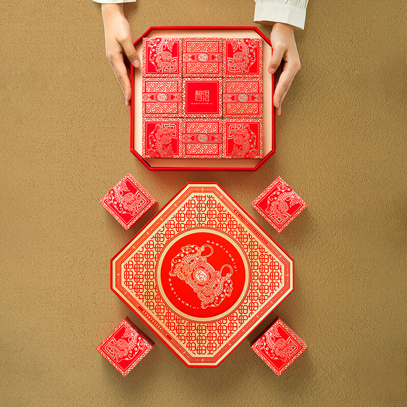 DXC 稻香村 稻田日记 京式月饼 9饼4味 522g 礼盒装包装礼盒产品包装创意设计欣赏(图2)