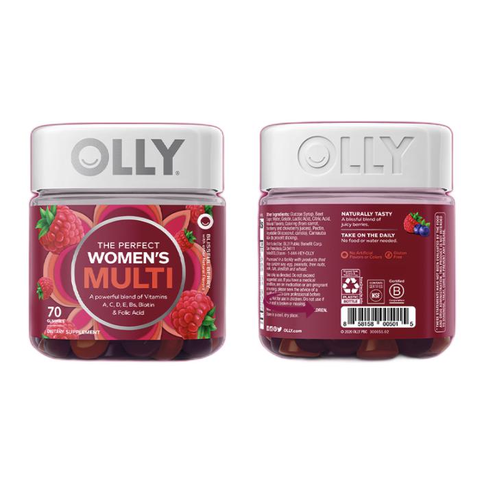 OLLY 维她秘密罐 多汁浆果味 70粒保健产品包装创意设计欣赏(图1)