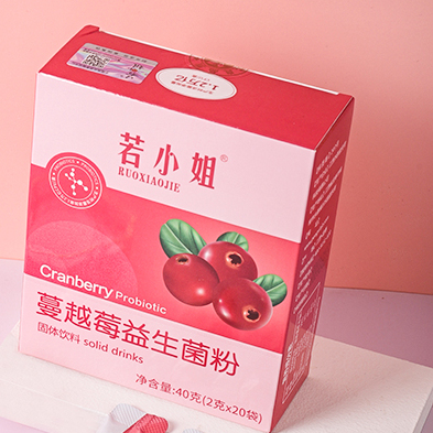 若小姐 4000亿蔓越莓益生菌粉女性私处大人成人肠胃非调理益生菌保健产品包装创意设计欣赏(图2)