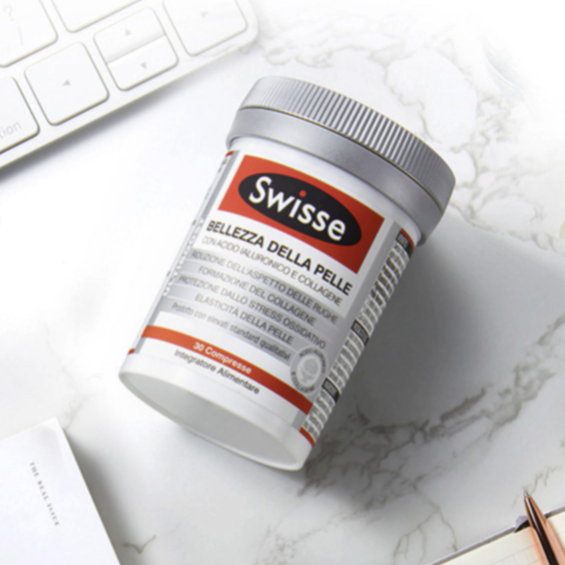Swisse 斯维诗 口服玻尿酸水光片 30粒保健产品包装创意设计欣赏(图3)