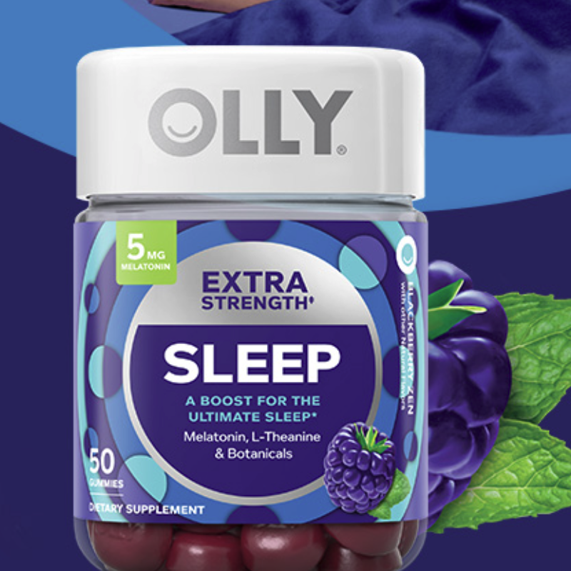 OLLY 好睡糖加强版 黑莓薄荷味 50粒保健产品包装创意设计欣赏(图4)