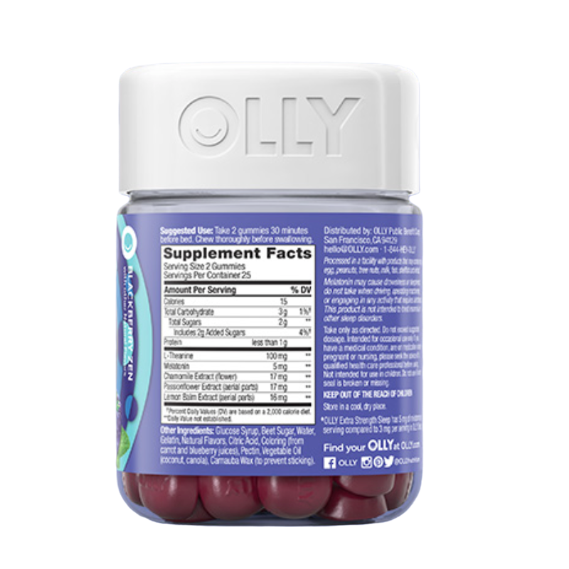 OLLY 好睡糖加强版 黑莓薄荷味 50粒保健产品包装创意设计欣赏(图3)