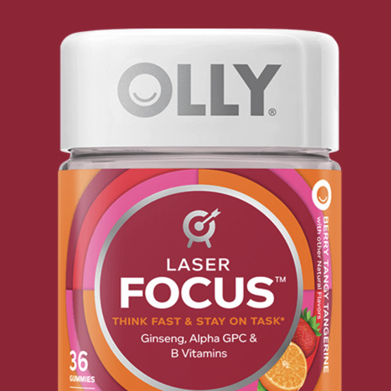 OLLY 专注糖 草莓橙子味 36粒保健产品包装创意设计欣赏(图5)