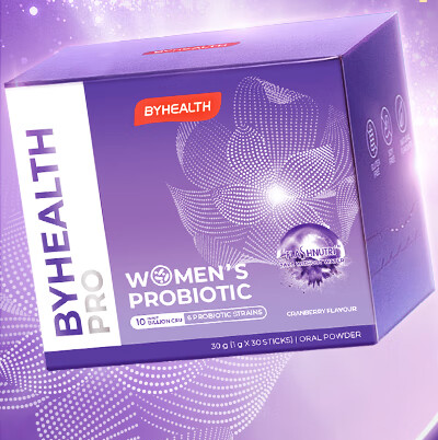 汤臣倍健 海外版女性私处益生菌蔓越莓香香菌闪释粉30袋/盒保健产品包装创意设计欣赏(图2)