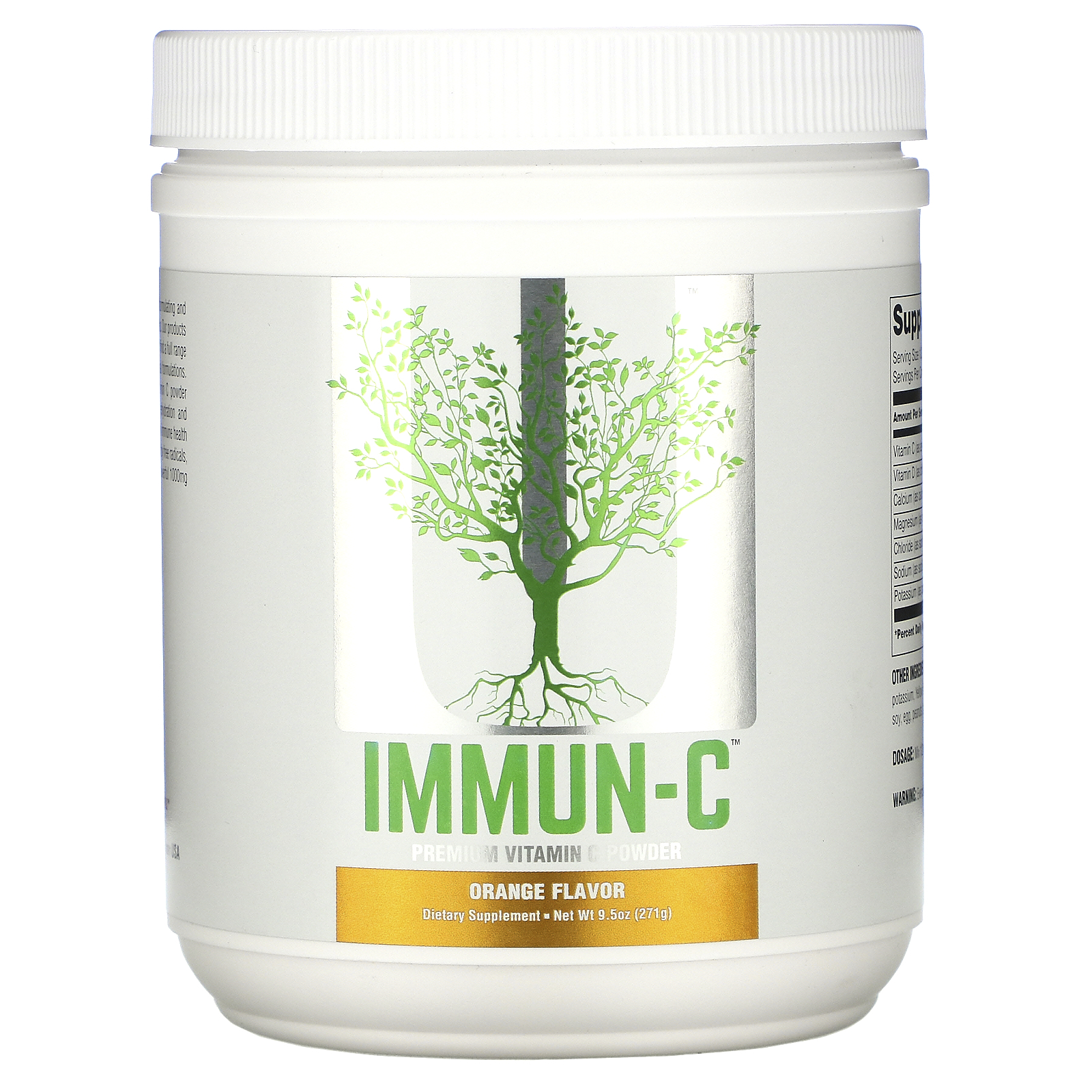 Universal Nutrition 环球营养  Immun-C 维生素 香橙味 粉剂 271g保健产品包装创意设计欣赏(图1)