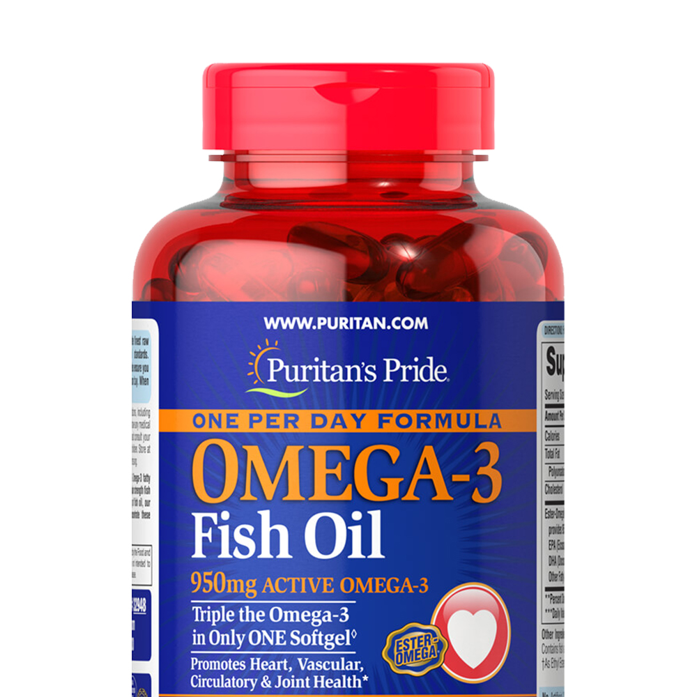 Puritans Pride 普丽普莱 950mg 深海鱼油软胶囊 90粒保健产品包装创意设计欣赏(图3)