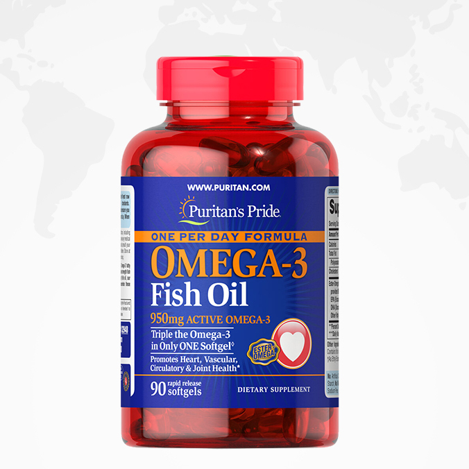 Puritans Pride 普丽普莱 950mg 深海鱼油软胶囊 90粒保健产品包装创意设计欣赏(图4)