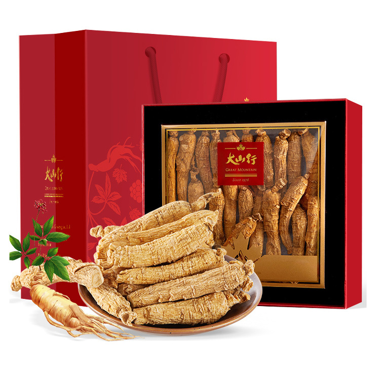 大山行 特大 花旗参原支礼盒 120g保健产品包装创意设计欣赏(图1)