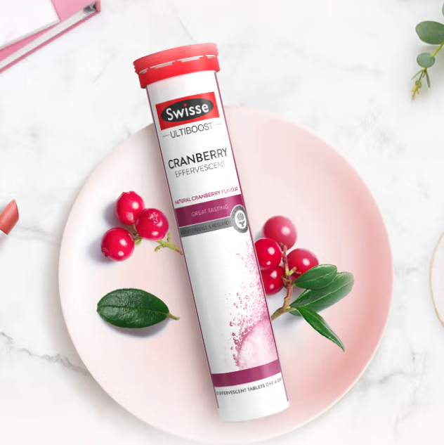 Swisse 斯维诗 蔓越莓泡腾片 20片*4支保健产品包装创意设计欣赏(图5)