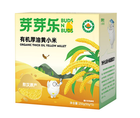 有机厚油黄小米纸盒包装设计怎么做(图1)