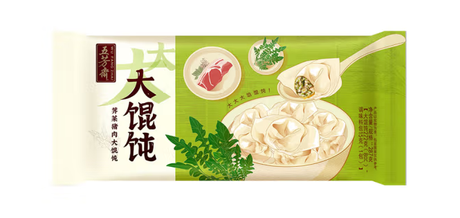速冻荠菜猪肉大馄饨包装设计作品欣赏(图1) 速冻荠菜猪肉大馄饨包装设计作品欣赏(图1)
