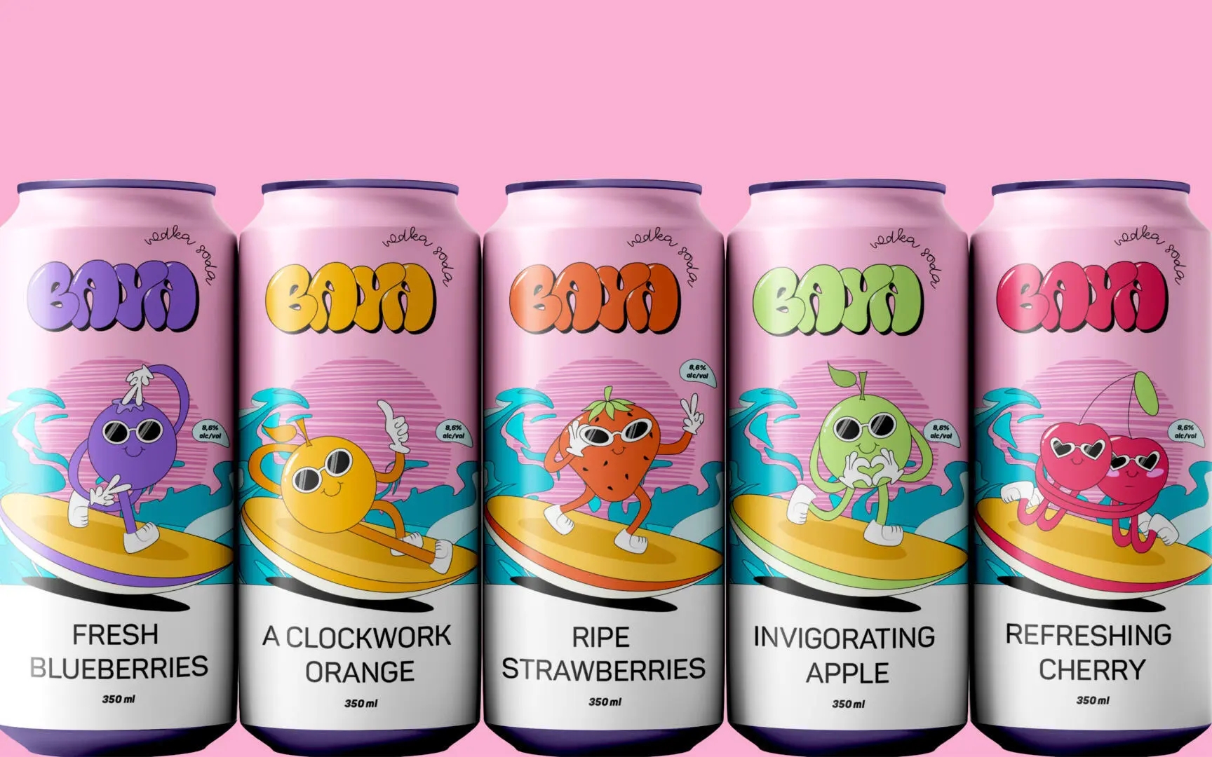 明亮有趣的伏特加苏打水包装罐设计欣赏(图1)