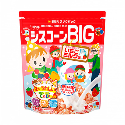 包装设计公司推荐西斯康草莓牛奶味日清思科健康食品包装设计(图1)