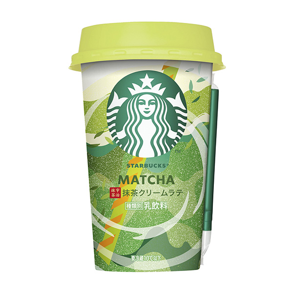 包装设计公司推荐星巴克抹茶奶油拿铁三得利食品国际乳相关饮料包装设计(图1)