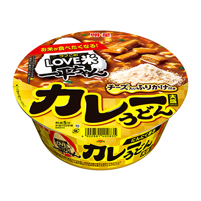 明星情人梦一平酱大盛咖喱乌冬面加奶酪的配菜明星食品面类包装设计(图1)