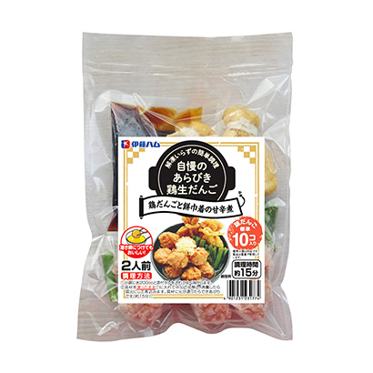 冷冻引以为豪的明鸡生鸡肉丸子和年糕巾服的甜辣煮伊藤火腿(图1)