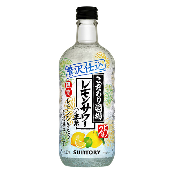 讲究酒馆的柠檬酸辣酱的素柠檬拔丝和柑橘做成三得利·酒类包装设计(图1)