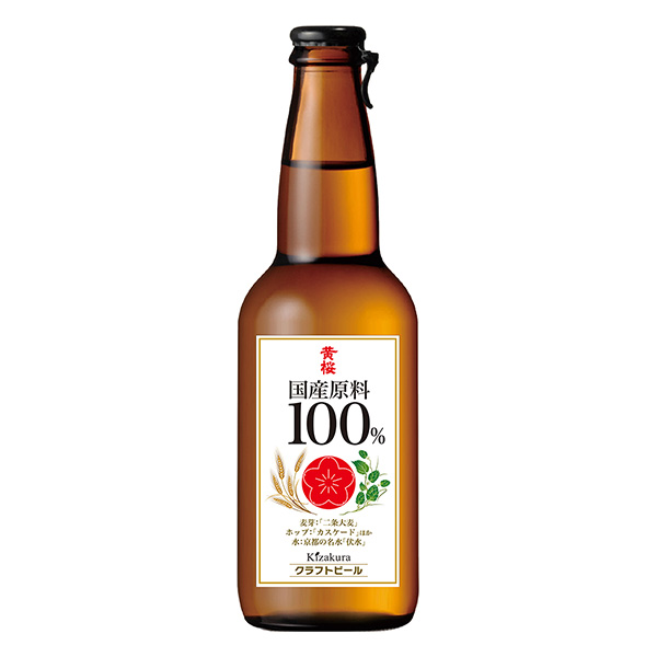 黄樱国产原料100%啤酒包装设计欣赏(图1)