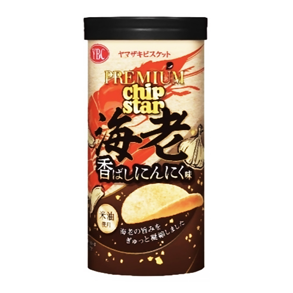 高级芯片明星虾香蒜味山崎饼干食品饮料包装设计(图1)