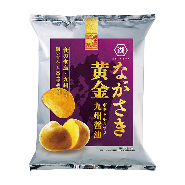 包装设计欣赏长前黄金薯片＜九州酱油＞ (湖池屋) (图1)