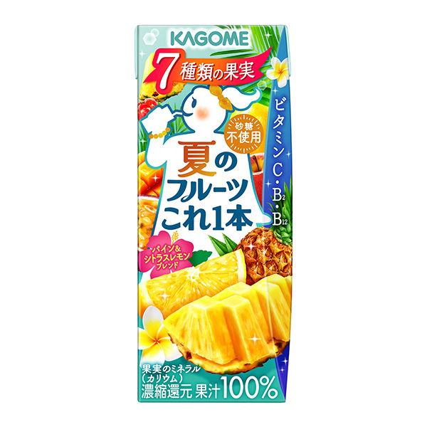 包装设计欣赏夏天的水果这一瓶＜木瓜蛋白酶&柑橘柠檬混合料＞ (可果美) (图1)